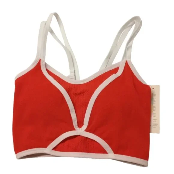 Women's Contrast Trim Layered Bralette Colsie Lively Red S NWT - Picture 5 of 7